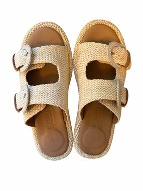 Kennith Cole Gentle Souls Theresa Platform Woven Raffia Sandals. Size 8